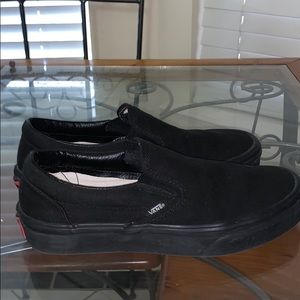 all black slip on vans size 8 woman